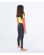 Traje de neopreno infantil con cremallera en el pecho Hurley Kid Advant 4/3mm gris y amarillo derecha
