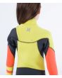 Traje de neopreno infantil con cremallera en el pecho Hurley Kid Advant 4/3mm gris y amarillo espalda