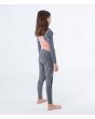 Traje de neopreno infantil con cremallera en el pecho Hurley Kid Advant 4/3mm gris y amarillo interior derecha