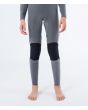 Traje de neopreno infantil con cremallera en el pecho Hurley Kid Advant 4/3mm gris y amarillo interior rodilleras
