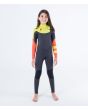 Traje de neopreno infantil con cremallera en el pecho Hurley Kid Advant 4/3mm gris y amarillo 