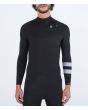 Hombre con traje de surf con cremallera en el pecho Hurley Advant 3/2mm Fullsuit negro frontal 