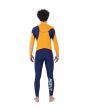 Hombre con traje de neopreno con cremallera en el pecho Hurley Advant 4/3mm Fullsuit Azul Marino y Naranja posterior