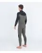 Hombre con traje de surf con cremallera en el pecho Hurley Advant 4/3mm Fullsuit verde y negro posterior izquierda