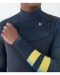 Hombre con Traje de Neopreno con cremallera en el pecho Hurley Air Toledo 3/2mm Fullsuit Slate Chest Zip