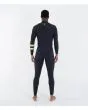 Hombre con traje de surf Hurley Plus 4/3mm Fullsuit Negro-Lemon posterior