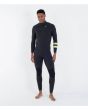 Hombre con traje de surf Hurley Plus 4/3mm Fullsuit Negro-Lemon 