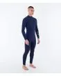 Hombre con Traje de neopreno con cremallera en el pecho Hurley PLUS 4/3mm Fullsuit Azul Total Eclipse lateral derecho