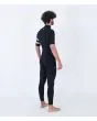 Hombre con traje de surf de manga corta y cremallera en el pecho Hurley Plus 2/2mm negro lateral