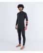 Hombre con traje de surf con cremallera en el pecho Hurley Plus 3/2mm negro grafito izquierda