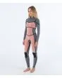 Mujer con traje de surf con cremallera en el pecho Hurley Plus 4/3mm negro grafito interior lateral