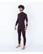 Hombre con traje de neopreno con cremallera en el pecho Hurley PLUS 4/3mm granate izquierda