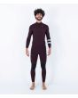 Hombre con traje de neopreno con cremallera en el pecho Hurley PLUS 4/3mm granate
