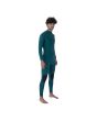 Hombre con traje de surf con cremallera en el pecho Hurley PLUS 4/3mm color turquesa derecha