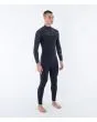 Hombre con Traje de Neopreno con cremallera en el pecho Hurley PLUS Sleeve Texture 4/3mm Negro derecha