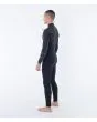 Hombre con Traje de Neopreno con cremallera en el pecho Hurley PLUS Sleeve Texture 4/3mm Negro posterior izquierda