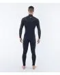 Hombre con Traje de Neopreno con cremallera en el pecho Hurley PLUS Sleeve Texture 4/3mm Negro posterior