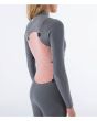 Mujer con traje de surf con cremallera en el pecho Hurley Advant Women 3/2mm Fullsuit negro interior panel espalda