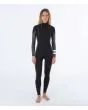 Mujer con traje de surf con cremallera en el pecho Hurley Advant Women 3/2mm Fullsuit negro