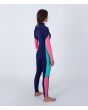 Mujer con Traje de Neopreno con cremallera en el pecho Hurley Woman Advant 4/3mm azul y rosa derecha
