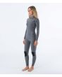 Mujer con Traje de Neopreno con cremallera en el pecho Hurley Woman Advant 4/3mm azul y rosa interior lateral