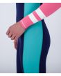 Mujer con Traje de Neopreno con cremallera en el pecho Hurley Woman Advant 4/3mm azul y rosa manga