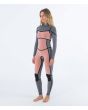 Mujer con traje de neopreno con cremallera en el pecho Hurley Plus 5/3mm negro grafito interior lateral