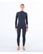Mujer con traje de neopreno con cremallera en el pecho Hurley Plus 5/3mm negro grafito