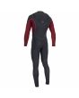 Traje de surf con cremallera en el pecho O'Neill Hyperfreak Fire 4/3mm Plus negro y rojo para hombre posterior