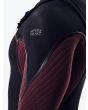 Hombre con Traje de surf con cremallera en el pecho O'Neill Hyperfreak Fire 4/3mm Plus negro y rojo branding