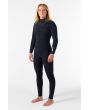 Mujer con traje de surf con cremallera en el pecho O'Neill Hyperfreak 3/2mm Plus Negro lateral