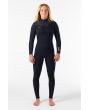 Mujer con traje de surf con cremallera en el pecho O'Neill Hyperfreak 3/2mm Plus Negro