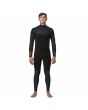 Hombre con traje de surf con cremallera frontal Patagonia R3 Yulex Regulator Negro interior