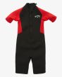 Traje de surf Billabong Intruder Back Zip 2/2mm Rojo para bebé 2 a 7 años posterior