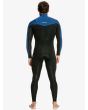 Traje de neopreno con cremallera en el pecho Quiksilver Everyday Session 3/2mm negro y azul para hombre posterior