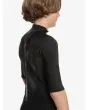 Niño con neopreno corto con cremallera en la espalda Quiksilver Boy Prologue 2/2mm Springsuit Negro Cierre