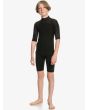 Niño con neopreno corto con cremallera en la espalda Quiksilver Boy Prologue 2/2mm Springsuit Negro interior