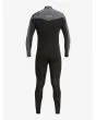 Traje de neopreno con cremallera en el pecho Quiksilver 4/3mm Everyday Sessions negro y gris para hombre posterior