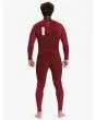 Hombre con traje de surf con cremallera en el pecho Quiksilver Everyday Sessions LFS 4/3mm Negro interior WarmFlight Eco Velvet posterior
