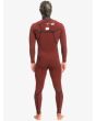 Hombre con traje de surf con cremallera en el pecho Quiksilver Highline 3/2mm Negro forro térmico Warmflight Eco Velvet posterior