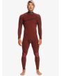 Hombre con traje de surf con cremallera en el pecho Quiksilver Highline 3/2mm Negro forro térmico Warmflight Eco Velvet