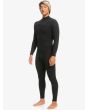Hombre con traje de surf con cremallera en el pecho Quiksilver Highline 3/2mm Negro lateral