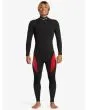 Hombre con Traje de Surf GBS con Cremallera en el Pecho Quiksilver 4/3mm Mercury Negro-Rojo