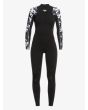 Traje de surf con cremallera en el pecho Roxy Elite 3/2mm negro floral para mujer