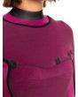 Mujer con traje de neopreno con cremallera en el pecho Roxy Elite 3/2mm negro floral interior panel pecho