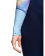 Mujer con traje de neopreno con cremallera en el pecho Roxy Pop Surf 4/3mm azul manga