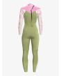 Traje de Surf con Cremallera en la Espalda Roxy 4/3mm Rise Verde y Gris para mujer posterior