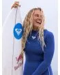 Mujer con Traje de neopreno con Cremallera en el Pecho Roxy 5/4/3mm Elite Azul Surf The web Lifestyle frontal