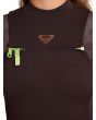 Mujer con traje de surf con cremallera en el pecho Roxy 3/2mm Elite Marrón cierre