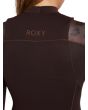 Mujer con traje de surf con cremallera en el pecho Roxy 3/2mm Elite Marrón costuras